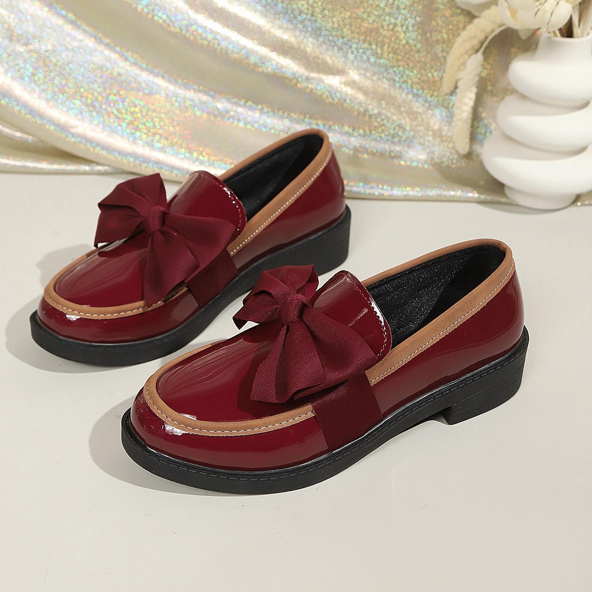 

Big Size Shoes with Thick Soles, Retro Style, Single Shoes for Women 36 бордовый