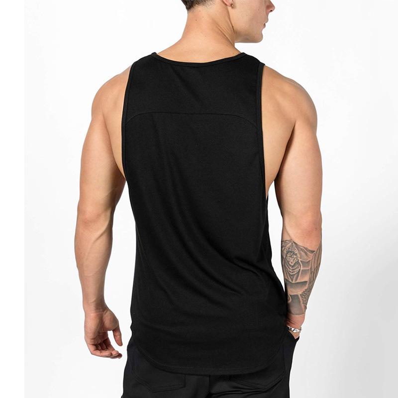 Mens Casual Fitness Sleeveless Splicing Shirts Gym Bodybuilding Sports Running Vests Workout Muscle Cotton Breathable Tank Tops