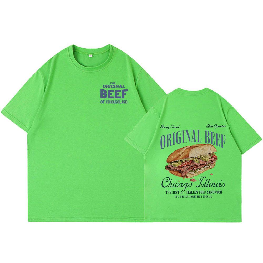 Restaurant Sandwich The Bear TV Show T-shirts The Original Beef of Chicagoland T-shirt Men Women Cotton Short Sleeve T Shirts