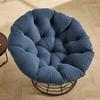 Comfortable Wicker Papasan Chair, 360 degrees Swivel Indoor Outdoor with Soft Thick Cushion, Ideal for Living Room, Brown Frame