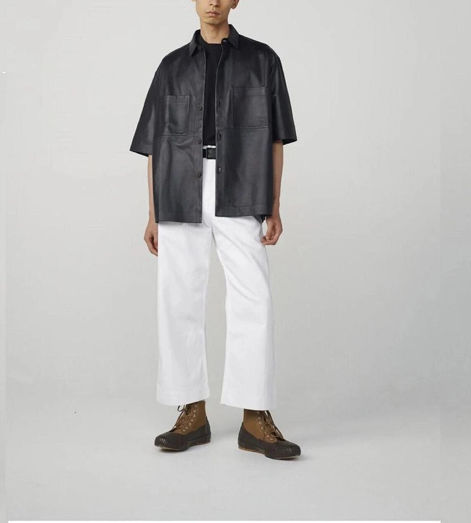 Genuine Lambskin Formal Casual Handmade New Classic Men Stylish Black Shirt Pure Festive Original Leather