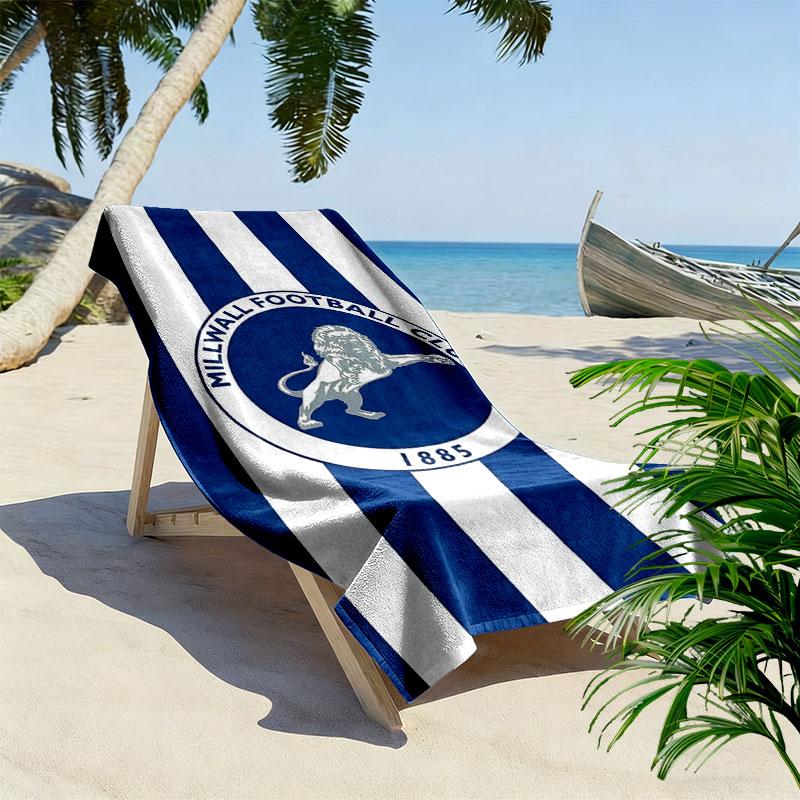 Millwall F.C. Logo Strandtuch, Großes Weiches Schnelltrocknendes Handtuch für Strand Camping Schwimmen