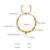Women's Cute Japanese-Korean Fashion Bracelet: Hollow Heart Pendant, Round Bead, Real Gold Titanium Steel Jewelry