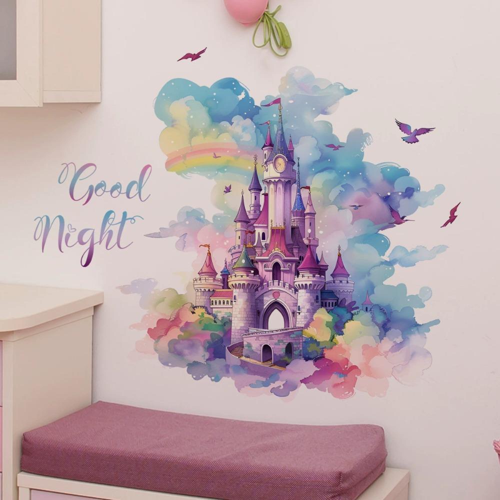 New Red Flower Wall Sticker Vine Design Waterproof Wall Decals Butterfly Pattern Self-Adhesive Wall Art Home Decor