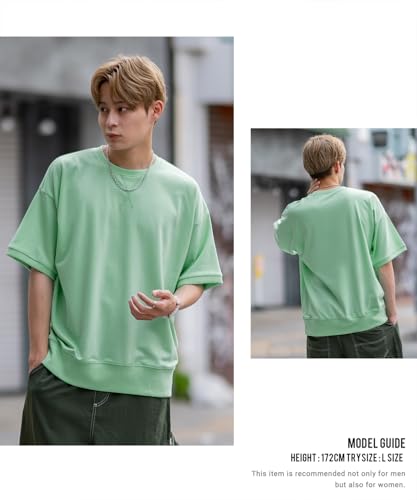 Improves SIDEWAYSTANCE Men's Solid Short Sleeve Sweatshirt, Purple