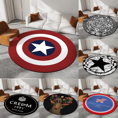 Disney Captain America Circular Mat Living Room Sofa Carpet Tea Table Bedroom Bedside Enter Door Rug Fashion Home Dcor