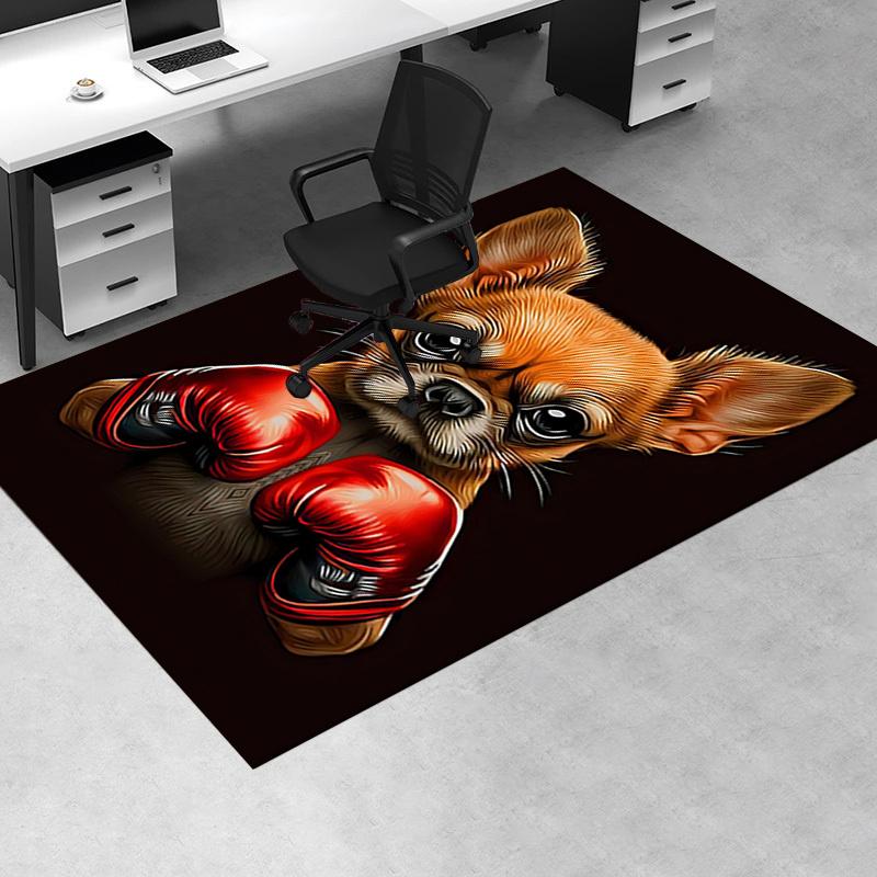 Boxing Chihuahua Chair Mat: Office Carpet, Oversized Rug for Home Decor, Sofa Mat, Gift Idea for Any Room