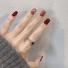 Red Velvet Transparent Streamer Cat Eye Polka Dot White Retro Nail Patch Short Removable 24 Pieces
