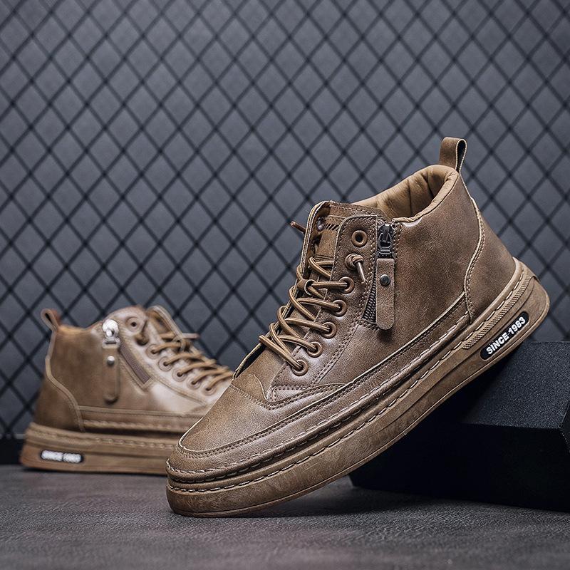 

Мужская обувь осень новая обувь Мартина с высоким верхом повседневные кеды модные универсальные черные рабочие ботинки спортивная повседневная обувь мужская 39 хаки