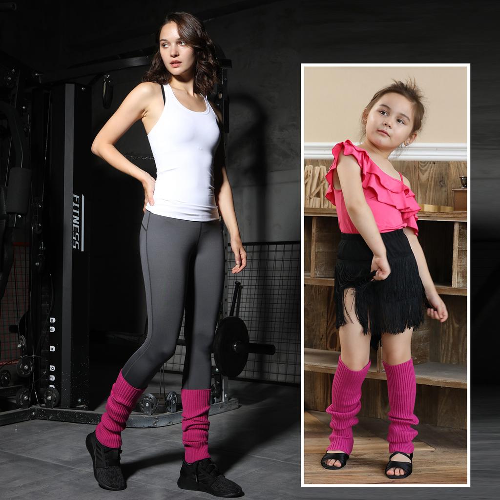 Women Ribbed Knit Leg Warmers, Slouchy Knee High Boot Cuffs, Stretch Knitted Leg Covers for Yoga Ballet Dance Fitness Autumn Winter