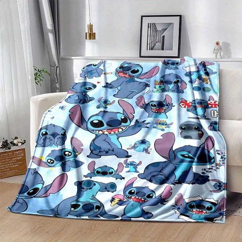 1pc Cute Stitch Printing Blanket for All Season, Unisex Cartoon Blanket, Office Blanket, Lunch Rest Blanket