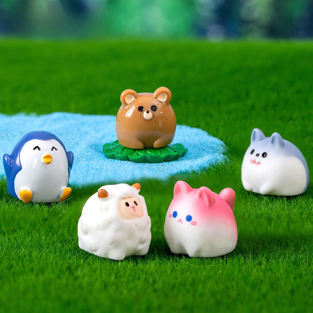 Cute Resin Animal Family Figurines Blind Box Desktop And Car Decoration