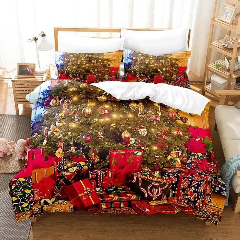 3D Printed Christmas Bedding Set Duvet Cover Bedroom Comforter Covers Single Twin King Size Quilt Cover Home Textile 23Pcs