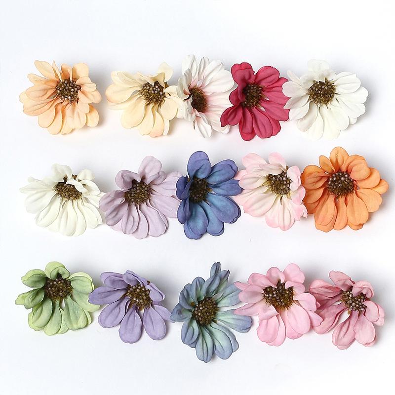 6/12/24Pcs Artificial Sunflower Flowers Fake Daisy Flower Head for Home Wedding Decoration DIY Craft Wreath Gifts Accessories 6Pcs