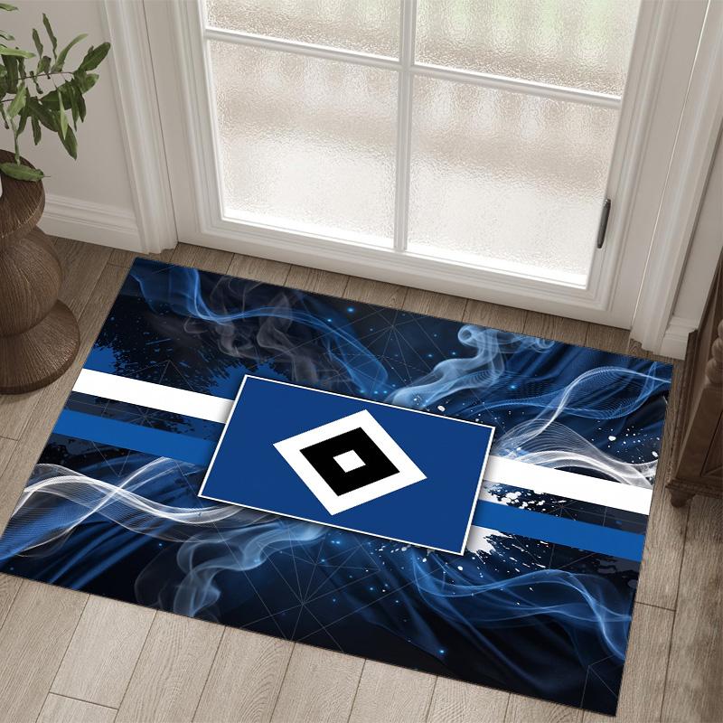 Hamburger SV Football Design Crystal Velvet Carpet Cozy Non?Slip Printed Rug For Bedroom Living Room Entrance