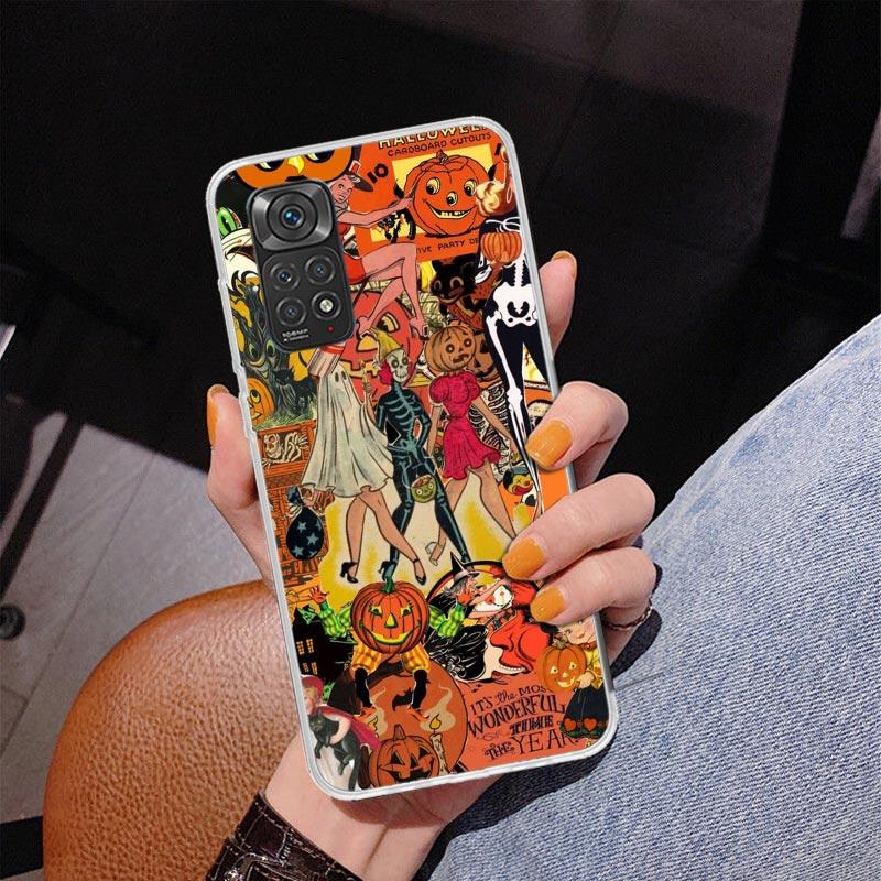 Halloween-Herbstkunst Hexe Katze Handyhülle für Xiaomi Redmi Note 15 14 14S 13 Pro Plus 12 12S 11S 11E 10S 10 11T 5G