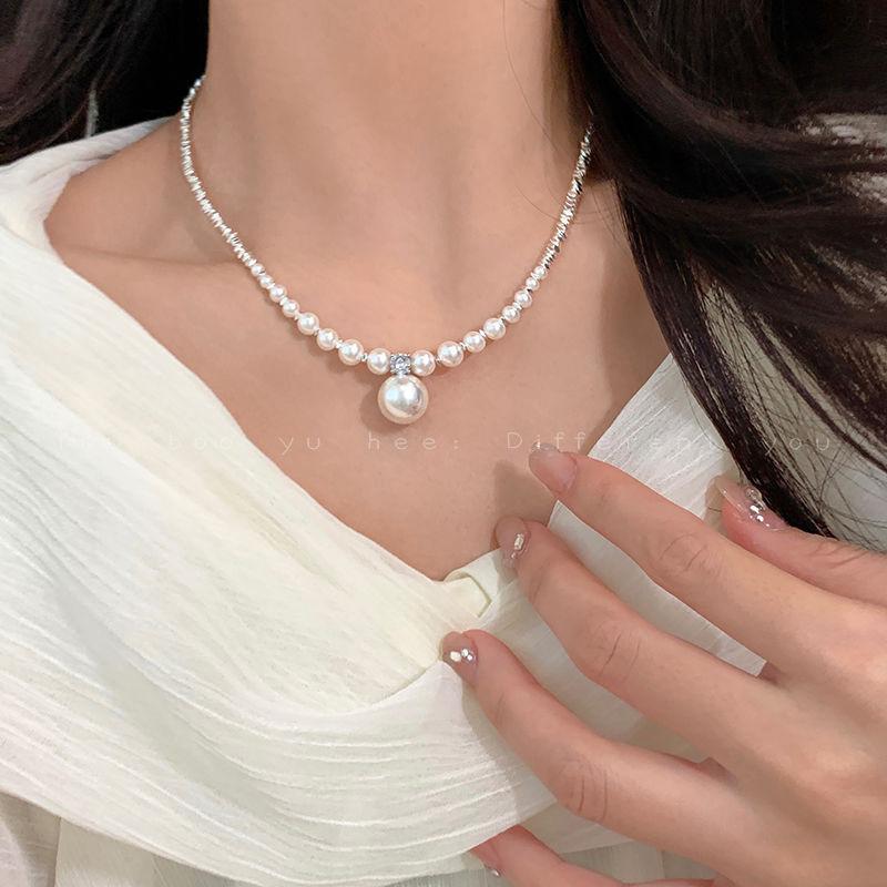 Love Pearl Necklace Women's Australian White Large Niche Design Choker Collarbone Chain Jewelry