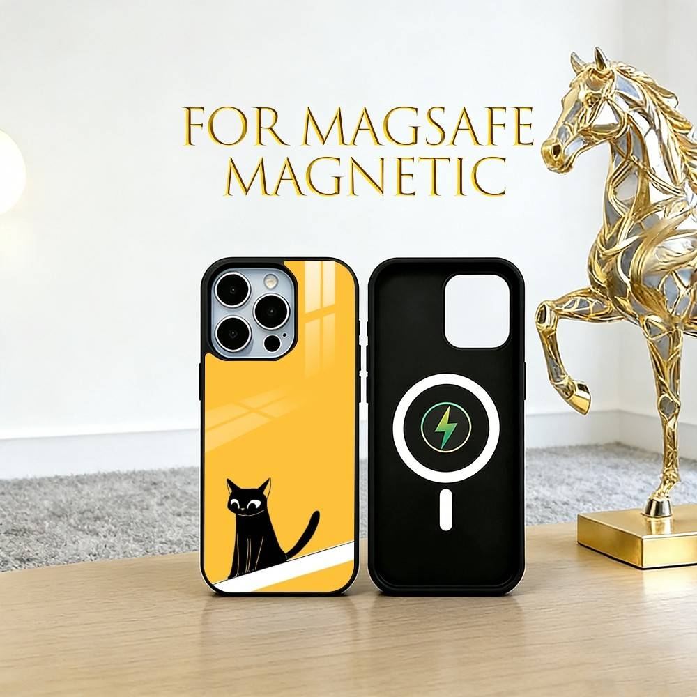 Einsames Illustrations-Handyhülle für iPhone 17, 16, 15, 14, 13, 12, 11 Plus, Pro Magnetisch mit Magsafe Kabelloses Laden