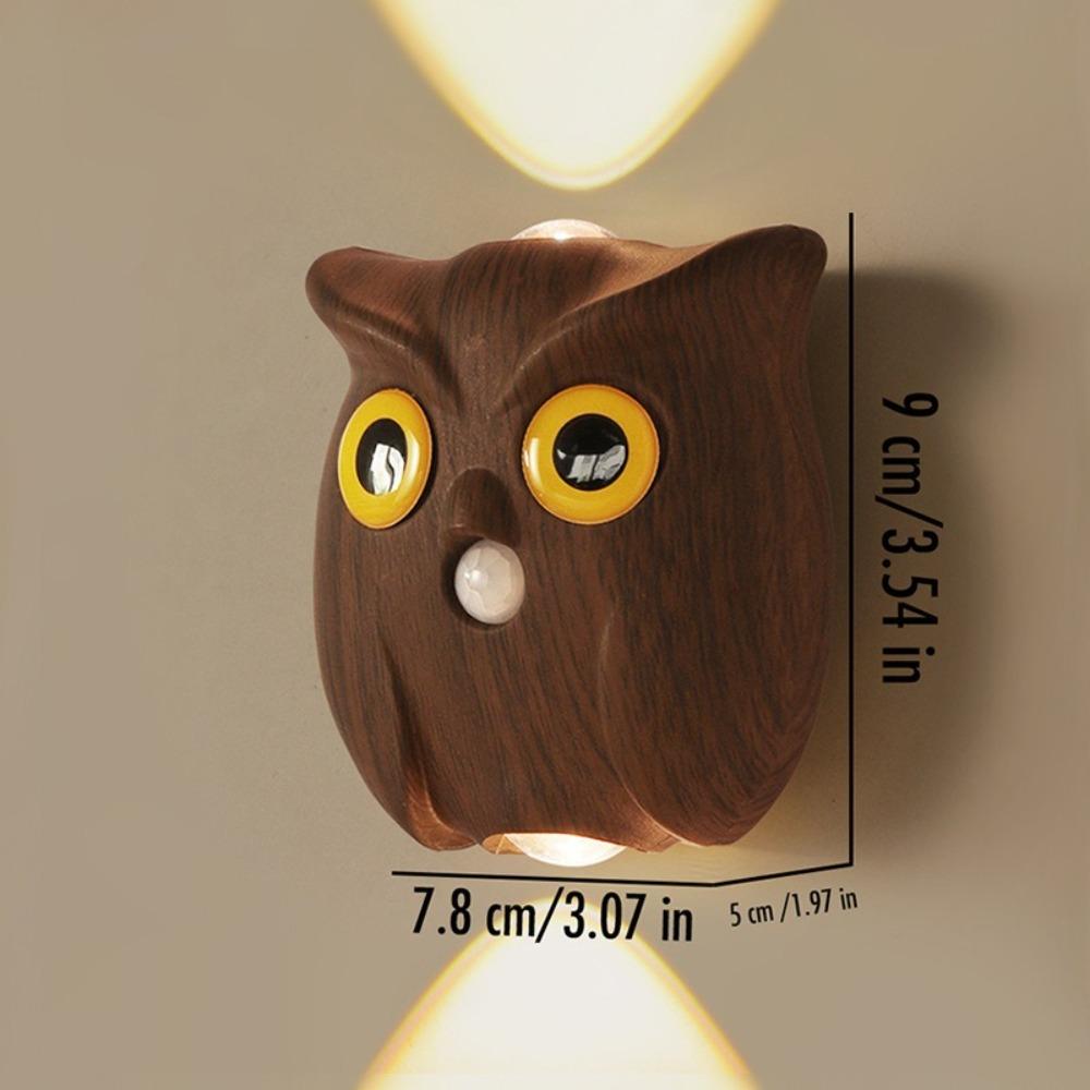 Rechargeable Smart Sensor Night Light Color Wall Lamp Intelligent Charging Owl Table Lamp Magnetic Base Adjustable Brightness