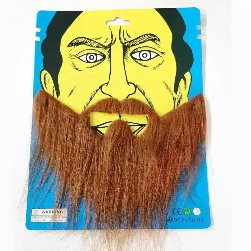 

New Fake Beards Set For Men Santa Claus Old Man Costume Mustache, Halloween Cosplay Facial Hair Accessories Party Favors Kit