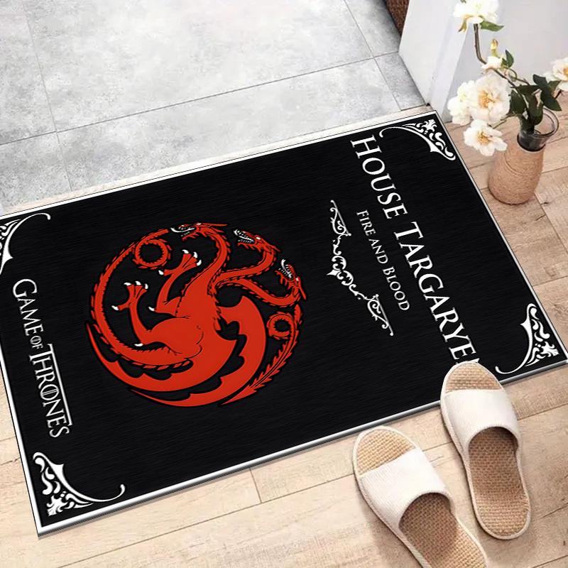 House Targaryen Dragon Polyester Carpet, Soft Indoor Mat for Office Chair, Living Room, Computer Desk - Decorative Home Office Rug Design