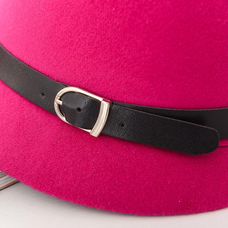 ZHENYUEQI Women's British Style Wide Brim Felt Fedora Hat