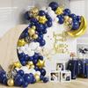 Navy Blue Balloons Arch Kit White Gold Confetti Balloon Garland Gold Star Foil Globos Birthday Party Wedding Graduation Decor