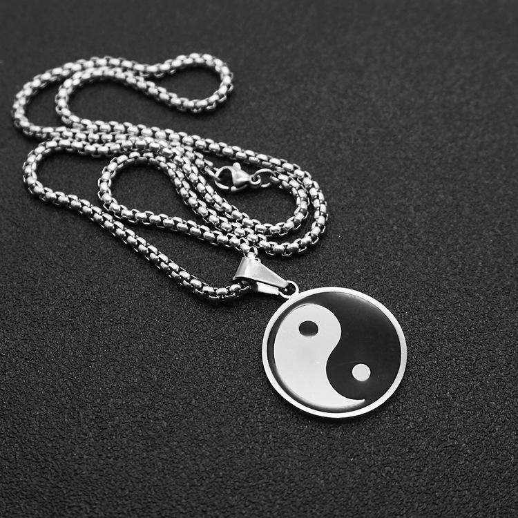Retro Tai Chi Bagua Pendant - Punk Hip Hop Jewelry for Men & Women In Titanium Steel