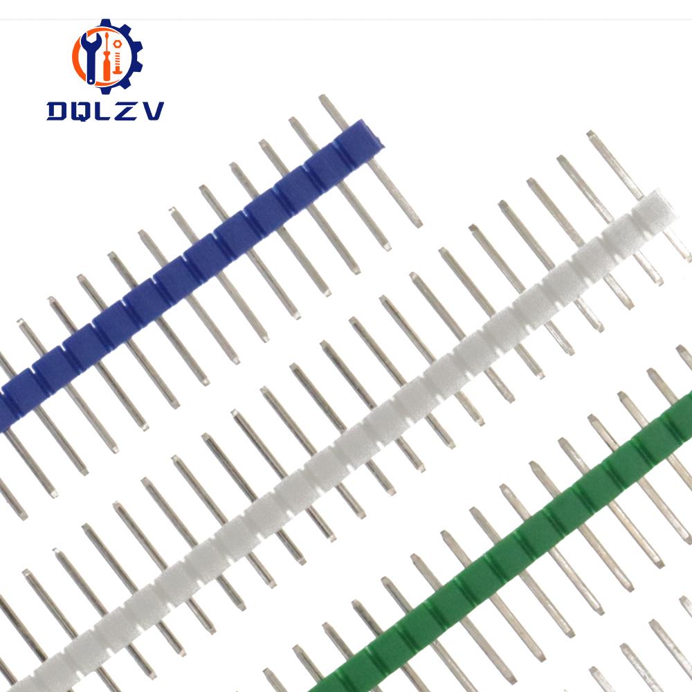 10PCS 40 Pin 1x40 Single Row Male 2.54 Breakable Pin Header Connector Strip For Arduino White/Black/Red/Blue/Green/Yellow