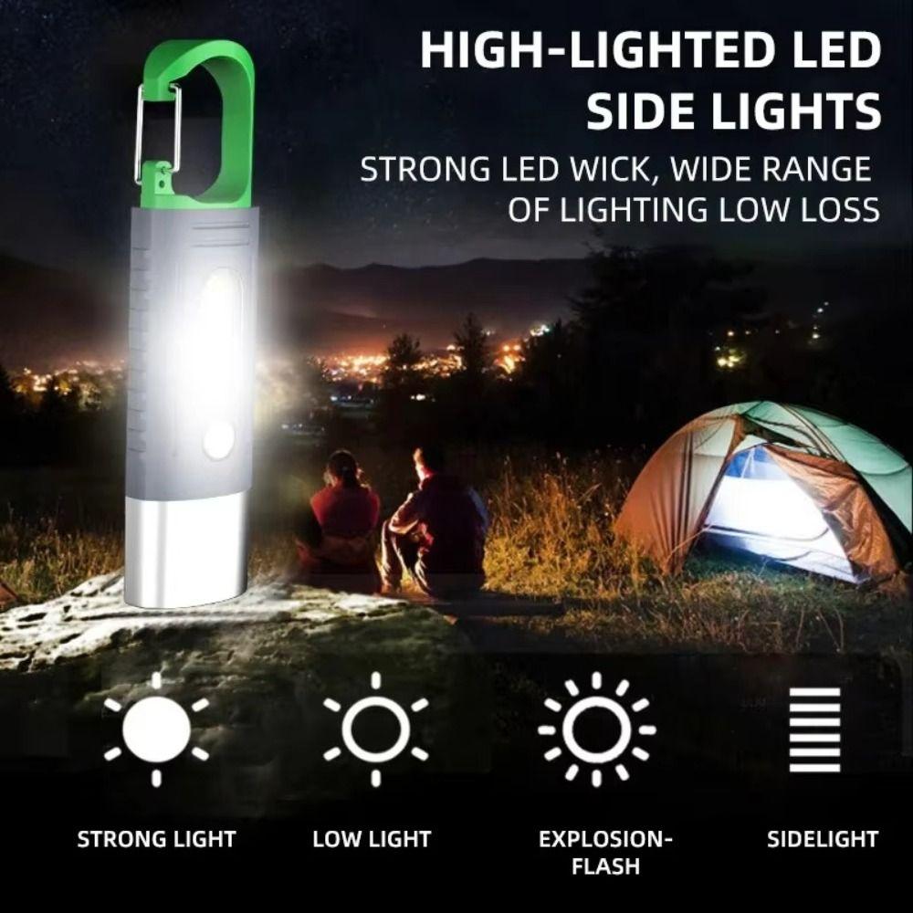Red Blue Warning Light Zoomable Flashlight Portable Hook Waterproof Super Bright Torch 6 Hours of Battery Life