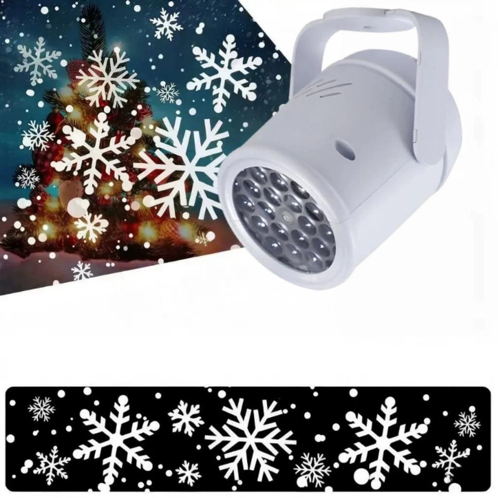 Rotating Snowflake Projector Light, Christmas Holiday Decoration Ambient Lamp, Stage Light for Home Party Decor