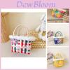 Stylish Children's Woven Handbag Colorful Crochet Tote Bag For Girls With Floral Design
