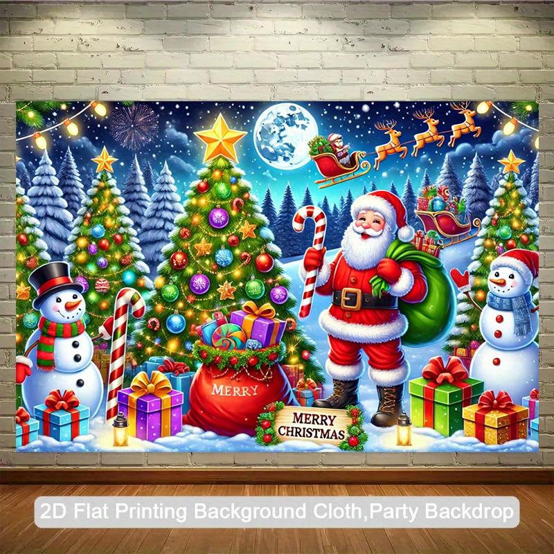2D Graphic, Suitable for Photo Booth, Christmas Decorations, Christmas Background Wall, Merry Christmas Banner