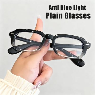 Minimalist Square Frame Anti Blue Light Glasses for Men Women Stylish Comfort Computer Goggles