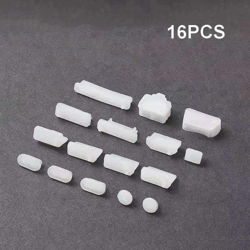 16pcs Colorful Anti Dust Plug for Laptop Silicone Cover Stopper Laptops Dustproof Type C USB VGA RJ45 Interface Waterproof Cover