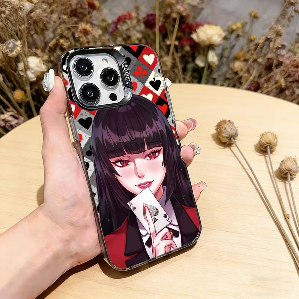 Kakegurui Yumeko Jabami Phone Case For iPhone 17,16,15,14,13,12,11 Plus,Pro Max,XS,Colorful Silver Phone case Funda Cover iPhone16Pro