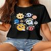 Summer Round Neck Printed Top Fashionable Casual Cute Short Sleeved Women's Pure Cotton T-shirts