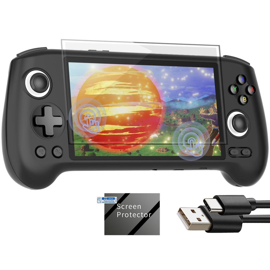 ANBERNIC RG556 Android 13 Portable Game Console with 5G WiFi Classic IPS Retro Game Console 4.2, Bluetooth, Games, 5.48-inch Display, (RG556 - Black)