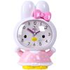 Children's Cute Cartoon Rabbit Dual Music Alarm Clock Home Bedside Silent Sweep Second Snooze Night Light Clock Electronic