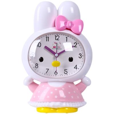 Kinder Niedlicher Cartoon Hase Dual Musik Wecker Zuhause Nachttisch Leise Schleichende Sekunde Schlummerfunktion Nachtlicht Uhr Elektronisch