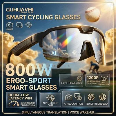 Smarte Brille 1200P HD-Videokamera 8MP Sensor 30MP Foto WiFi-Synchronisation Bluetooth 5.3 Audio-Sonnenbrille Anti-Shake Dual-Mikrofon Geräuschunterdrückung ENC