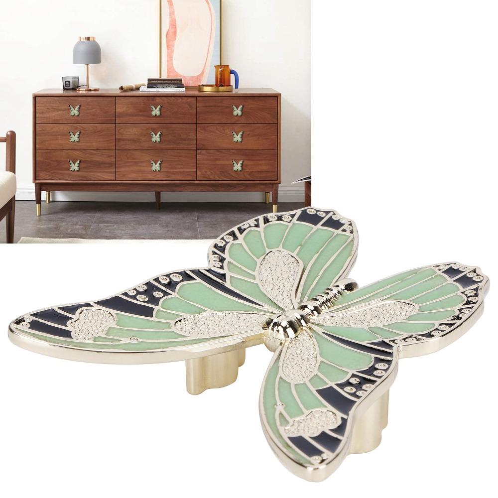 Vintage Zinc Alloy Drawer Knobs Durable Easy Install Cabinet Pull Handles Butterfly Knobs Wardrobe