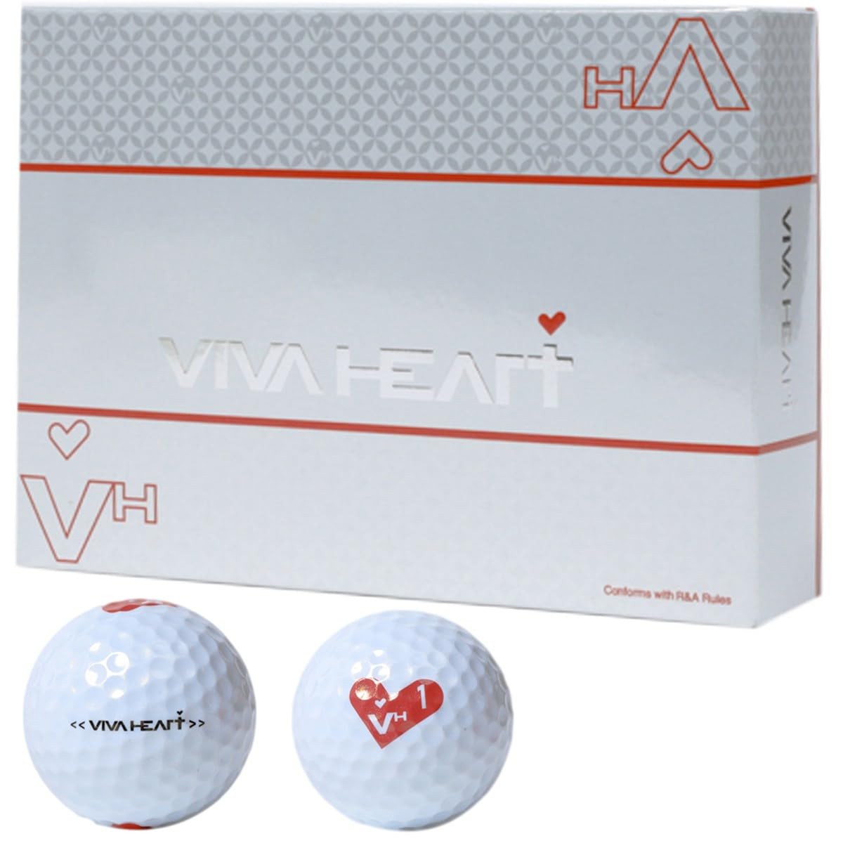 

VIVA HEART Golf Balls 1 Dozen White