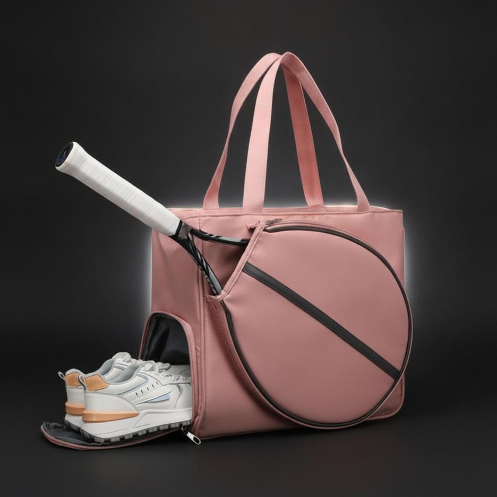 Badminton Bag Zippered Racket with Shoe Compartment Large for Match Day