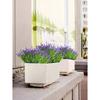 Artificial Monkey Grass And Lavender Plants, UV-Resistant Fake Green Shrub Plants Decoration For Outdoor Hanging Planters, Home Garden
