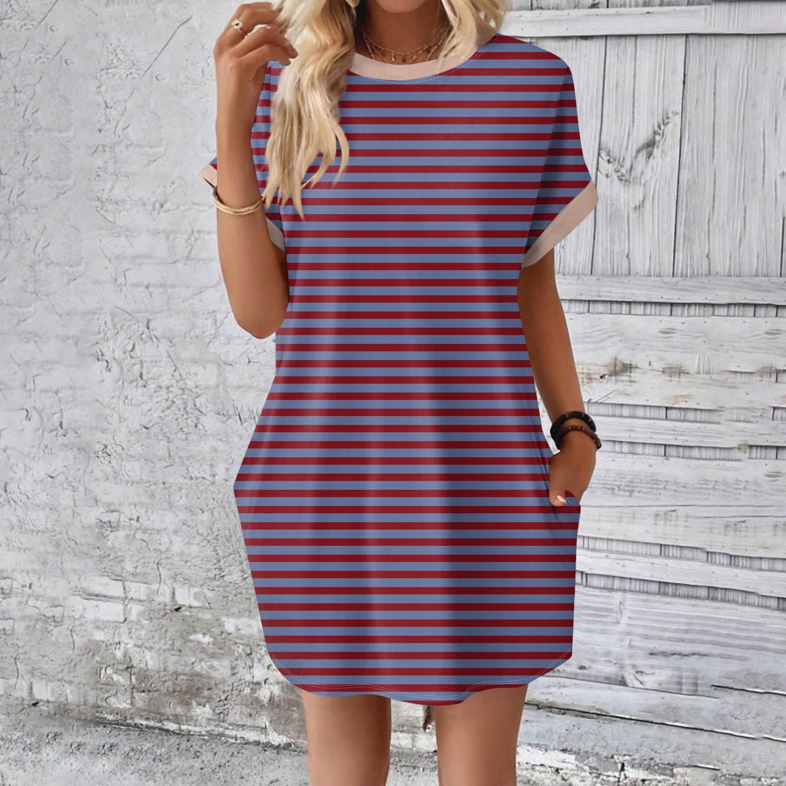 

Женское модное летнее свободное платье-футболка средней длины с принтом и короткими рукавами XL винный