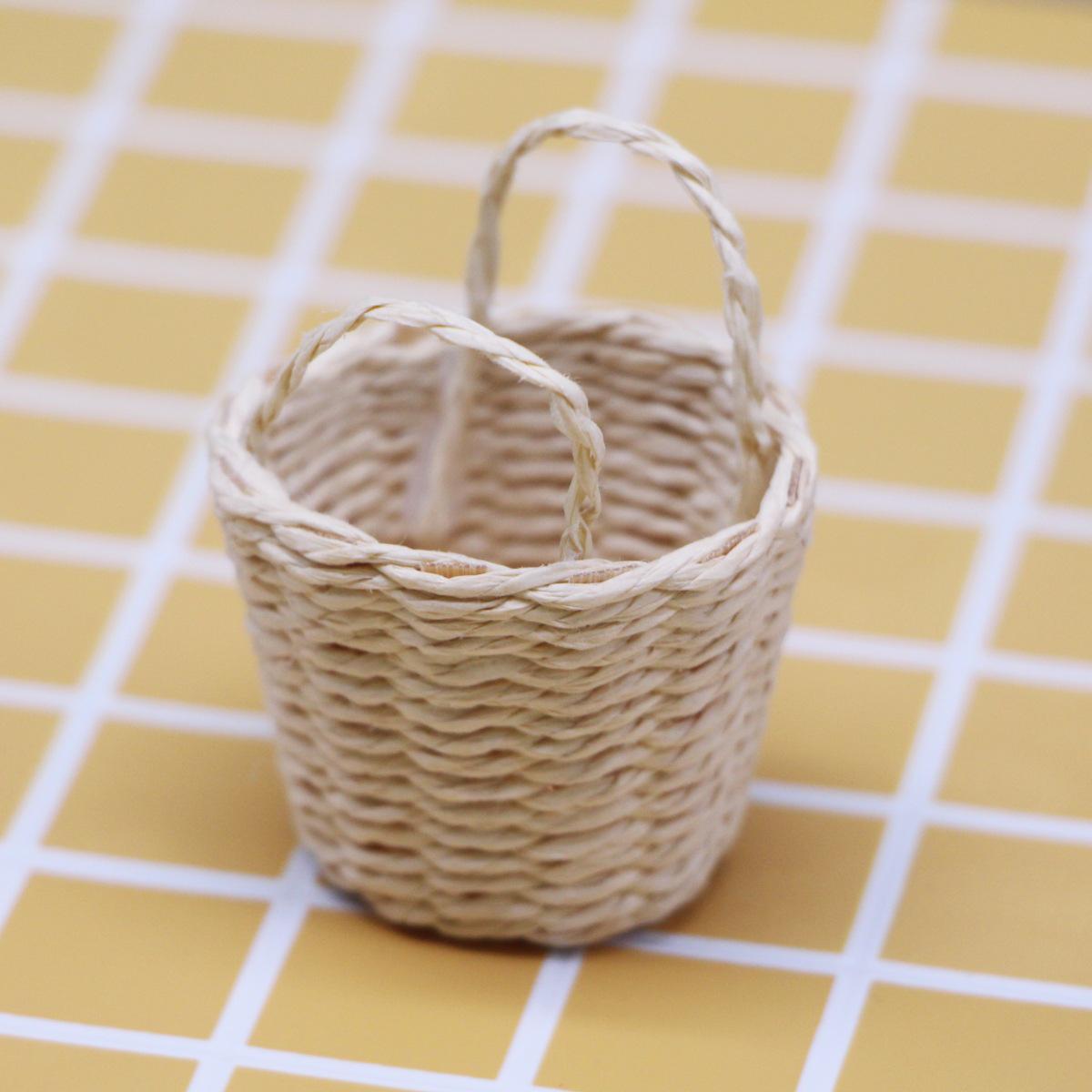 

Ляльковий будиночок Плетена з рафії солом яна сумочка ручної роботи та міні-бамбуковий кошик, реквізит для фото