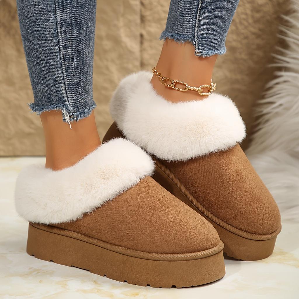 Classic, Fashionable, Warm, Non Slip, Plush Edged Women's Home Shoes, Indoor Slippers, and Ankle Boots