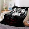 1pc Tiger Red Soft Warm Throw Blanket Nap Blanket For Couch Sofa Office Bed Camping Travel,Comfortable