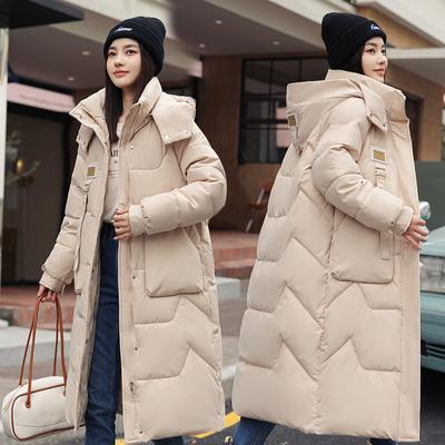 Women's Cotton-padded Clothes 2025 Winter New Cotton-padded Clothes Women's Long Over-the-knee Thickened Korean Version Loose Hooded Versatile 